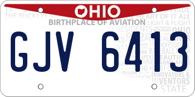 OH license plate GJV6413