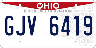 OH license plate GJV6419