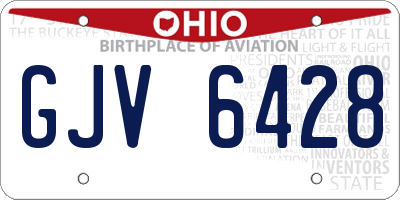 OH license plate GJV6428