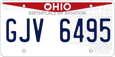OH license plate GJV6495