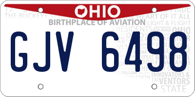 OH license plate GJV6498