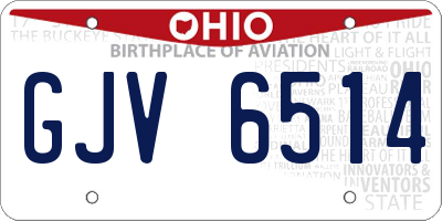 OH license plate GJV6514