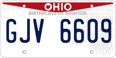 OH license plate GJV6609