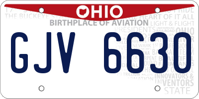 OH license plate GJV6630