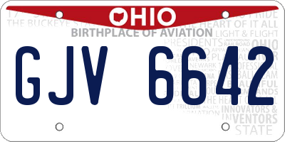 OH license plate GJV6642