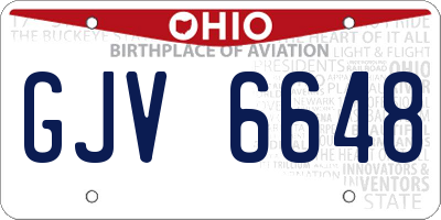 OH license plate GJV6648