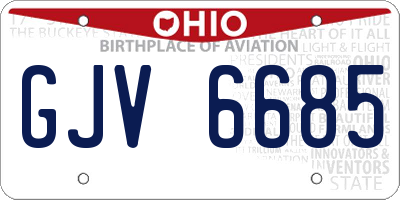 OH license plate GJV6685