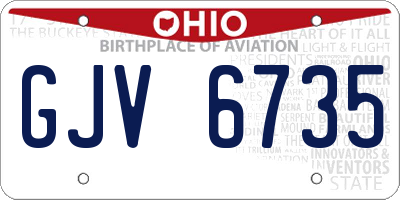 OH license plate GJV6735