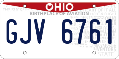 OH license plate GJV6761