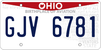 OH license plate GJV6781
