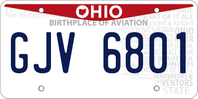 OH license plate GJV6801