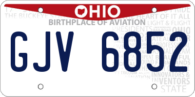 OH license plate GJV6852