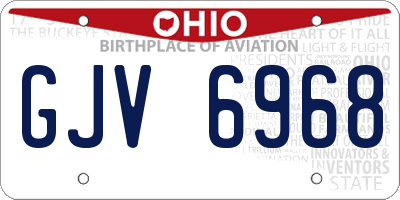 OH license plate GJV6968