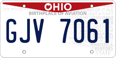 OH license plate GJV7061