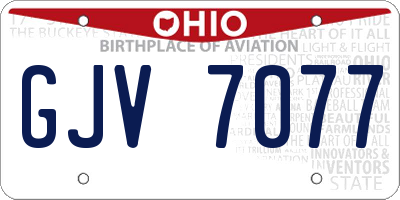 OH license plate GJV7077