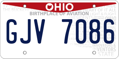 OH license plate GJV7086