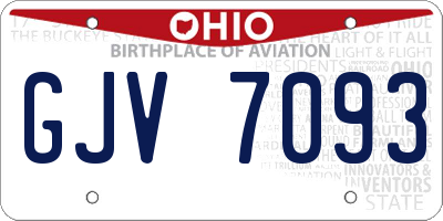 OH license plate GJV7093