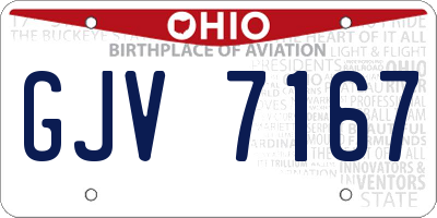 OH license plate GJV7167