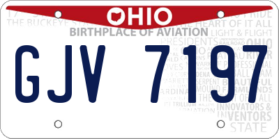 OH license plate GJV7197