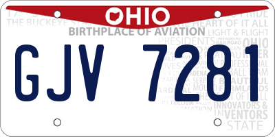 OH license plate GJV7281