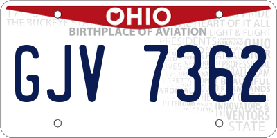OH license plate GJV7362