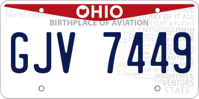 OH license plate GJV7449