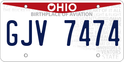 OH license plate GJV7474