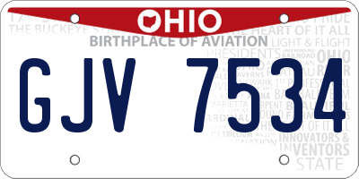 OH license plate GJV7534