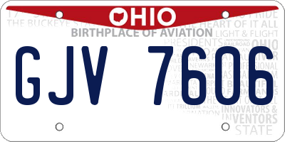OH license plate GJV7606
