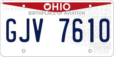 OH license plate GJV7610
