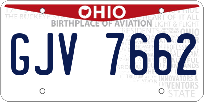 OH license plate GJV7662