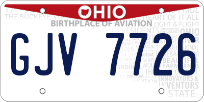 OH license plate GJV7726