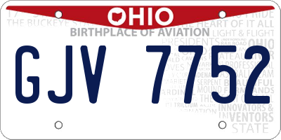 OH license plate GJV7752