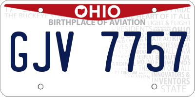 OH license plate GJV7757