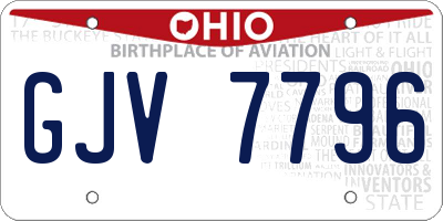 OH license plate GJV7796