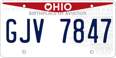OH license plate GJV7847