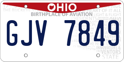 OH license plate GJV7849