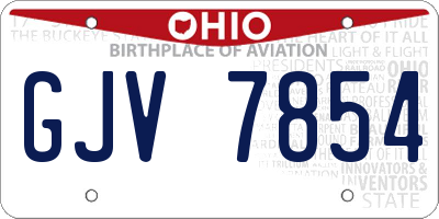 OH license plate GJV7854