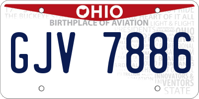 OH license plate GJV7886