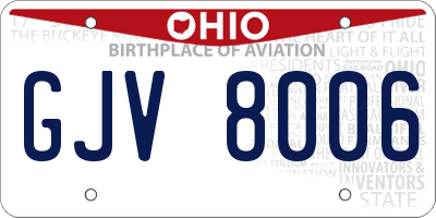 OH license plate GJV8006