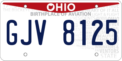 OH license plate GJV8125