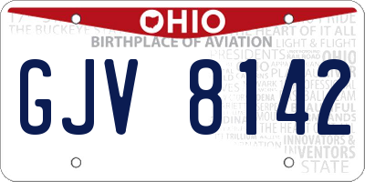 OH license plate GJV8142