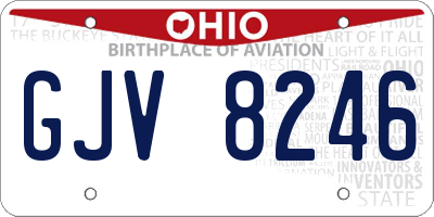 OH license plate GJV8246