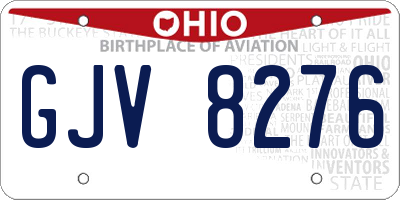 OH license plate GJV8276