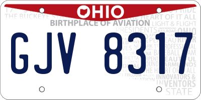 OH license plate GJV8317