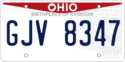 OH license plate GJV8347