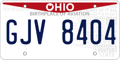 OH license plate GJV8404