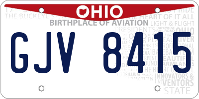 OH license plate GJV8415
