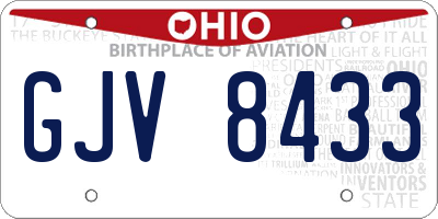 OH license plate GJV8433