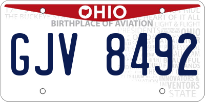 OH license plate GJV8492